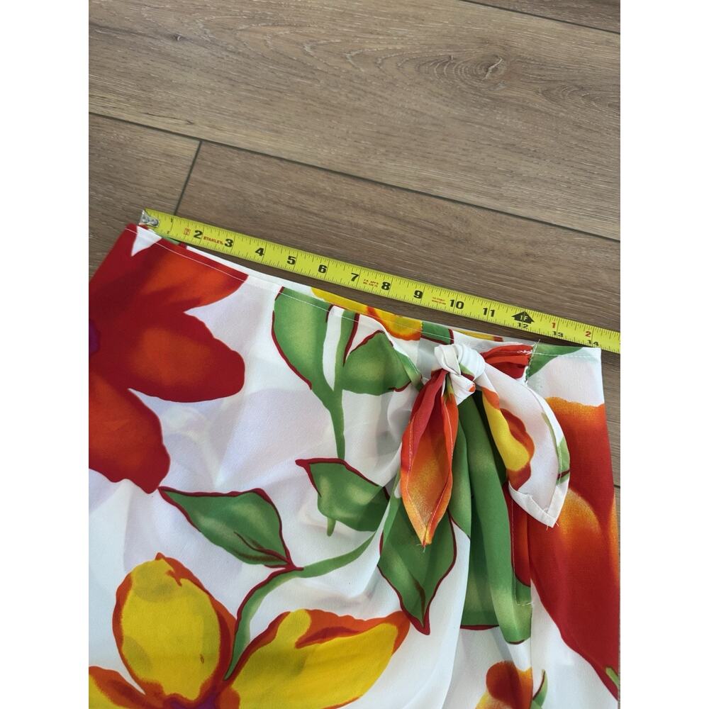 Vintage Patricia Jones Size 8 USA Tropical Wrap Skirt Highrise Colorful 80s 90s - Picture 3 of 16